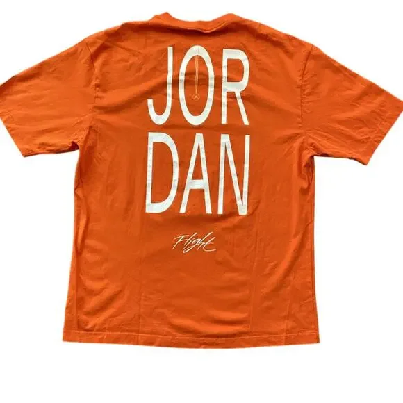 JORDAN T-Shirt Mens Sz Large Orange Artist Series Darien Birks Barber Shop - Picture 5 of 6